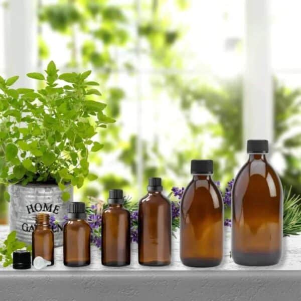 Our essential oils come in a variety of bottle sizes from 25ml to 1 litre